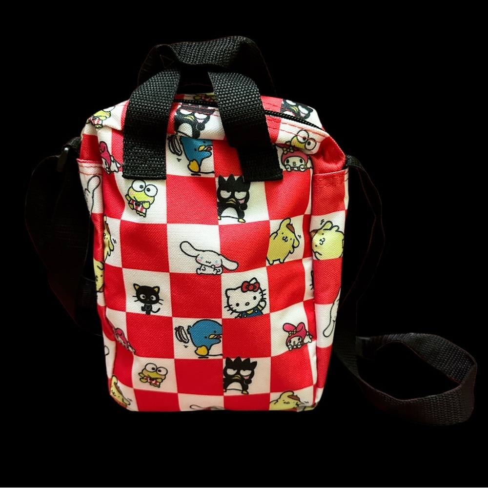 Hello Kitty and friends Red and White Checkered Character Print Backpack